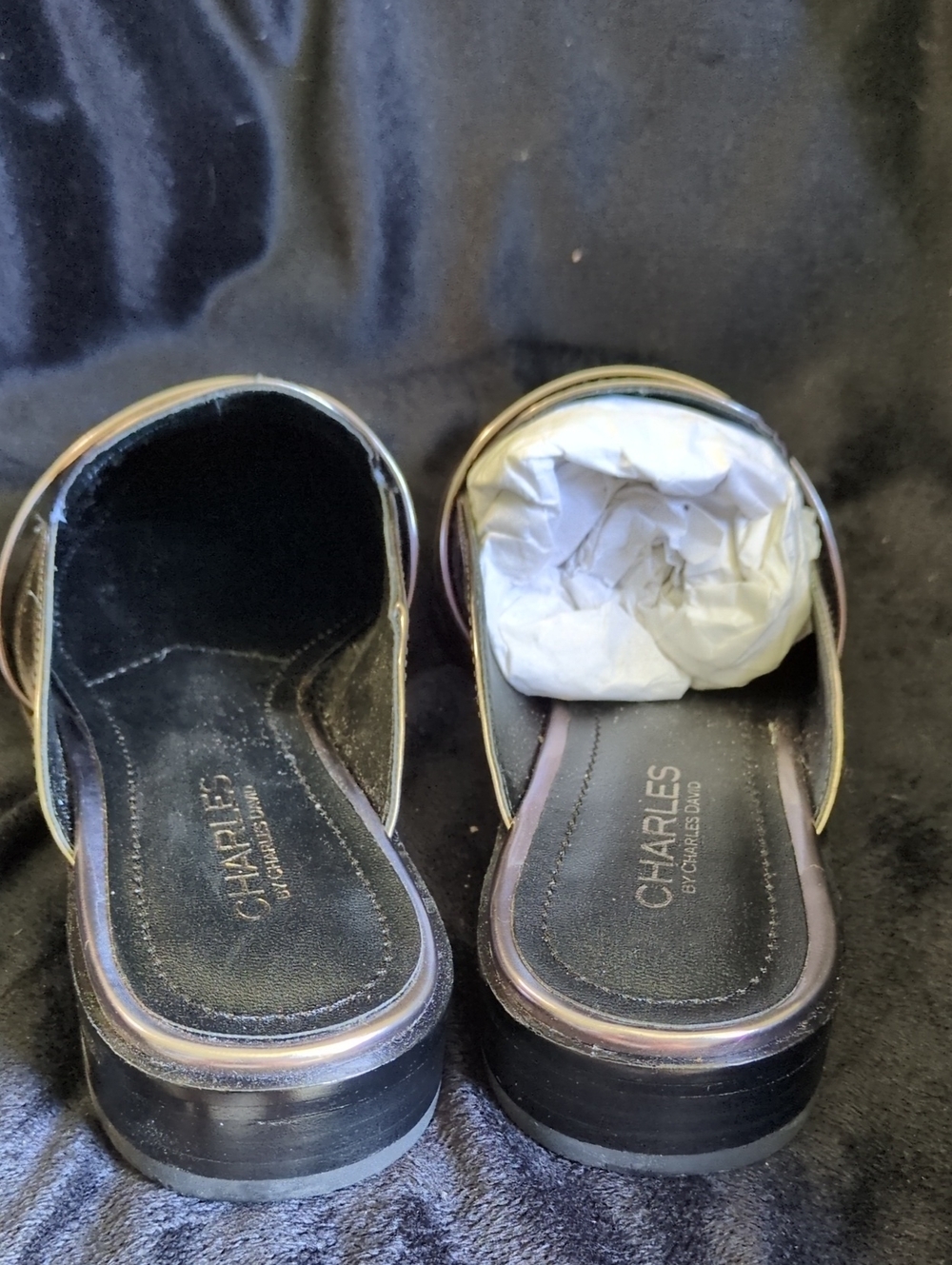 Charles David Georgi Mules Metallic Women's Sz 7.5 - Picture 3 of 4